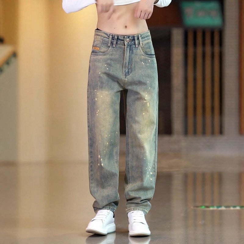 Unisex Classic Denim Jeans Loose Fit Daily Outdoor Wear - Image 2