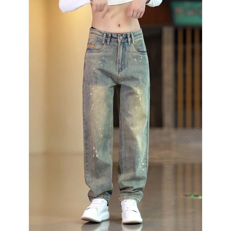 Unisex Classic Denim Jeans Loose Fit Daily Outdoor Wear - Image 1