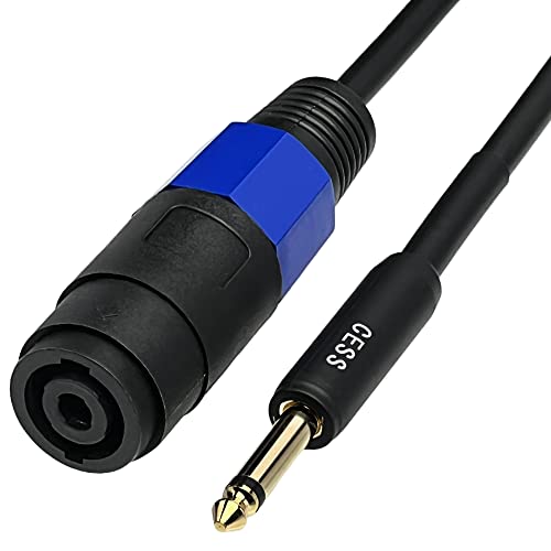 CNCESS 1/4 Inch TS Male to Speakon Female Adapter Cable, Gold Plated Plug, Short PA Speaker Lead, 6 Inch, 2 Pack - Image 2