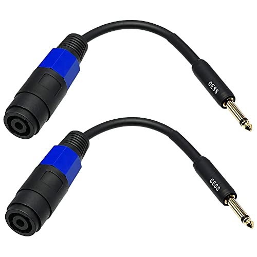 CNCESS 1/4 Inch TS Male to Speakon Female Adapter Cable, Gold Plated Plug, Short PA Speaker Lead, 6 Inch, 2 Pack - Image 3