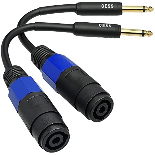 CNCESS 1/4 Inch TS Male to Speakon Female Adapter Cable, Gold Plated Plug, Short PA Speaker Lead, 6 Inch, 2 Pack - Image 4