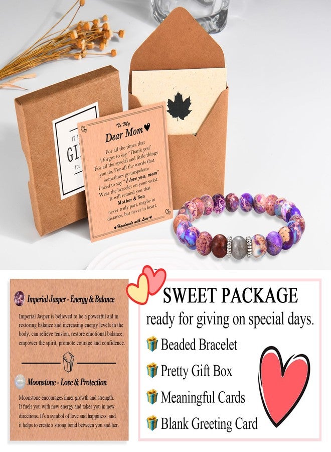 FIEEFX Gifts for Mom, Mothers Day Christmas Valentines Day Easter Birthday Gifts Stocking Easter Basket Stuffers Beaded Bracelet Jewelry Gifts for Mom from Son - Image 5