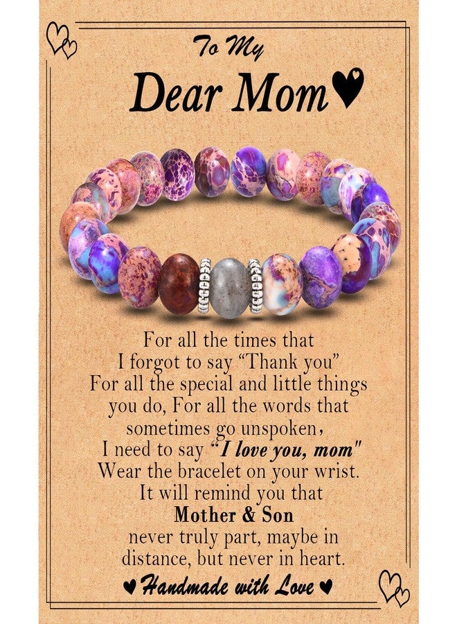 FIEEFX Gifts for Mom, Mothers Day Christmas Valentines Day Easter Birthday Gifts Stocking Easter Basket Stuffers Beaded Bracelet Jewelry Gifts for Mom from Son - Image 1