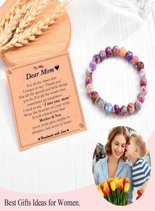 FIEEFX Gifts for Mom, Mothers Day Christmas Valentines Day Easter Birthday Gifts Stocking Easter Basket Stuffers Beaded Bracelet Jewelry Gifts for Mom from Son - Image 4