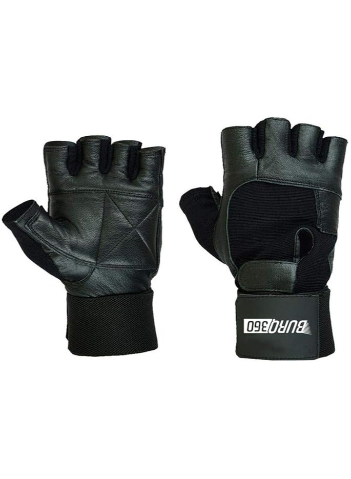 SportQ Weight lifting gloves with adjustable long wrist wraps and extra padding for gym and exercise.  - Image 2