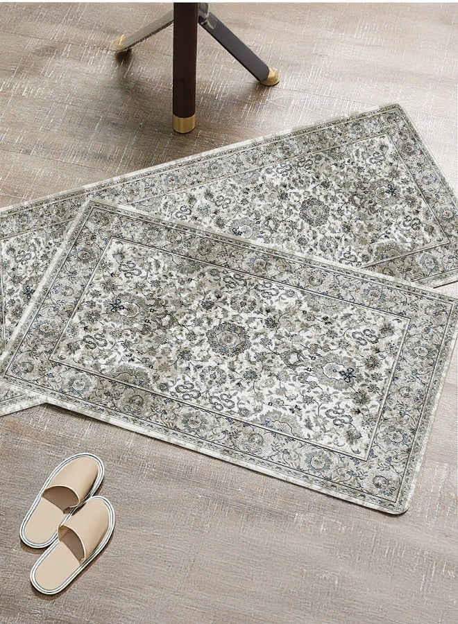 2 PCS Kitchen Floor Mats Rugs Set, Cushion Floor Carpet, Waterproof, Oil Resistant and Anti-Fatigue PU Standing Mat for Kitchen, Floor, Office, Sink, Laundry 45*75CM+45*120CM - Image 2