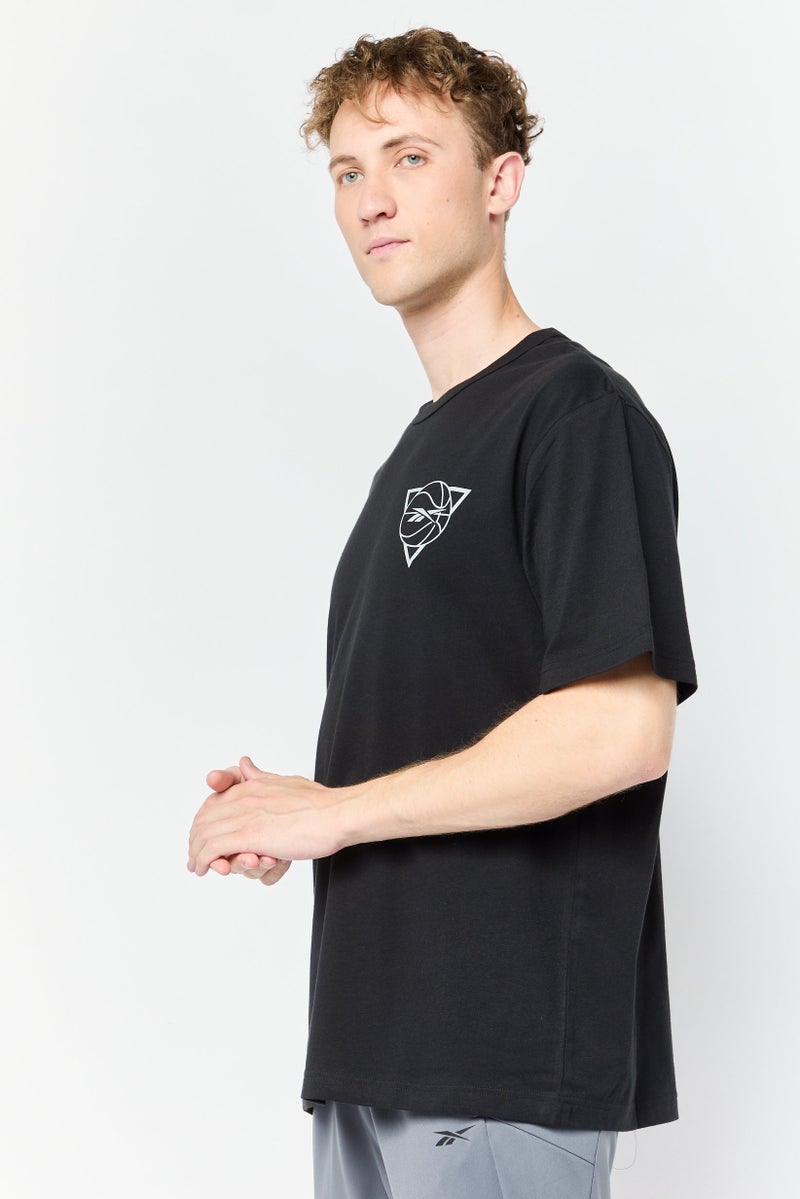 Reebok Men Sportswear Fit Short Sleeves Outdoor T-Shirt, Black - Image 4