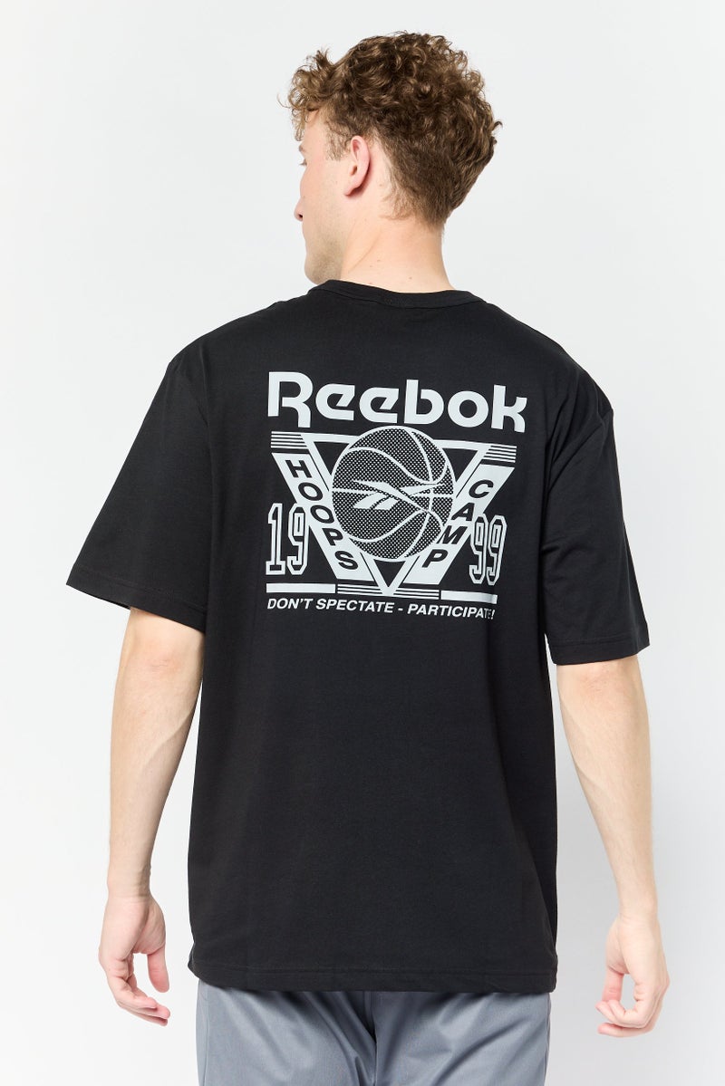 Reebok Men Sportswear Fit Short Sleeves Outdoor T-Shirt, Black - Image 3