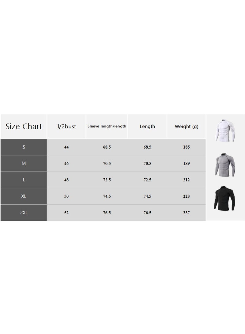 Men's Turtleneck Fitness Long Sleeves, Turtle Neck Compression Shirts for Men, Compression Long Sleeve Men - Image 3