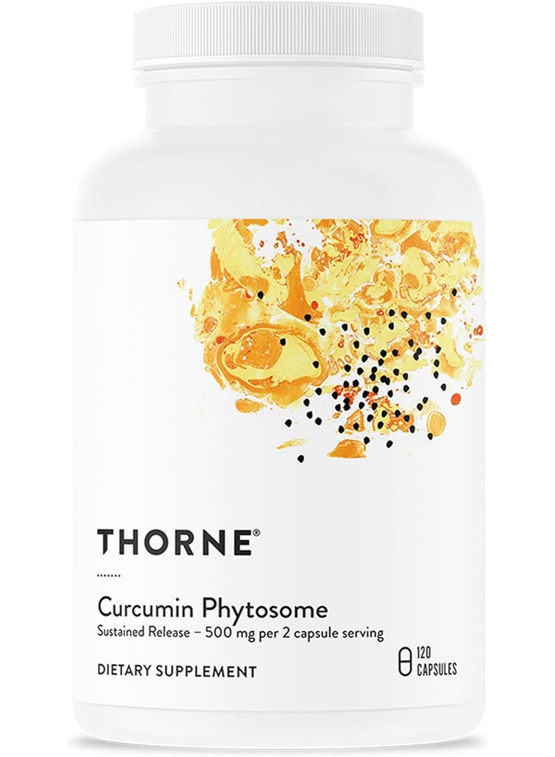 Thorne Curcumin Phytosome - Sustained Release - 500 mg per 2 capsule serving - Dietary Supplement - 120 Capsules - Image 1