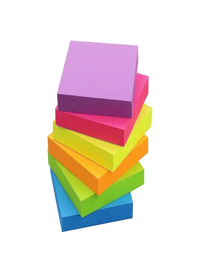 SIMONA Sticky Notes 2x2, 6 Color Bright Colorful Sticky Pad, 12 Pads/Pack, 100 Sheets/Pad, Self-Sticky Note Pads (Green, Yellow, Blue, Orange, Purple, Rose) - Image 2