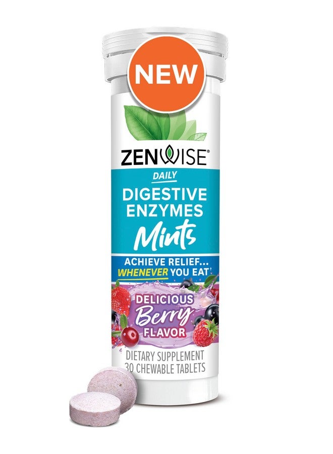 Zenwise Health Papaya Enzymes Chewable, Digestive Enzymes for Women and Men, Bromelain for Digestive Health & Bloating Relief, Enzymes for Digestion and Gut Health, Berry Flavor - 30 CT - Image 1