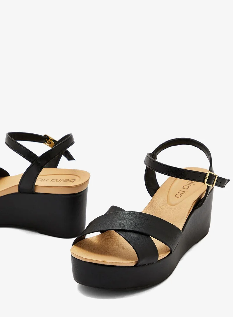 Beira Rio Black Wedge Sandals for Women – Stylish Wedge Heel Sandals for Girls & Daily Wear for Women | Best Price UAE