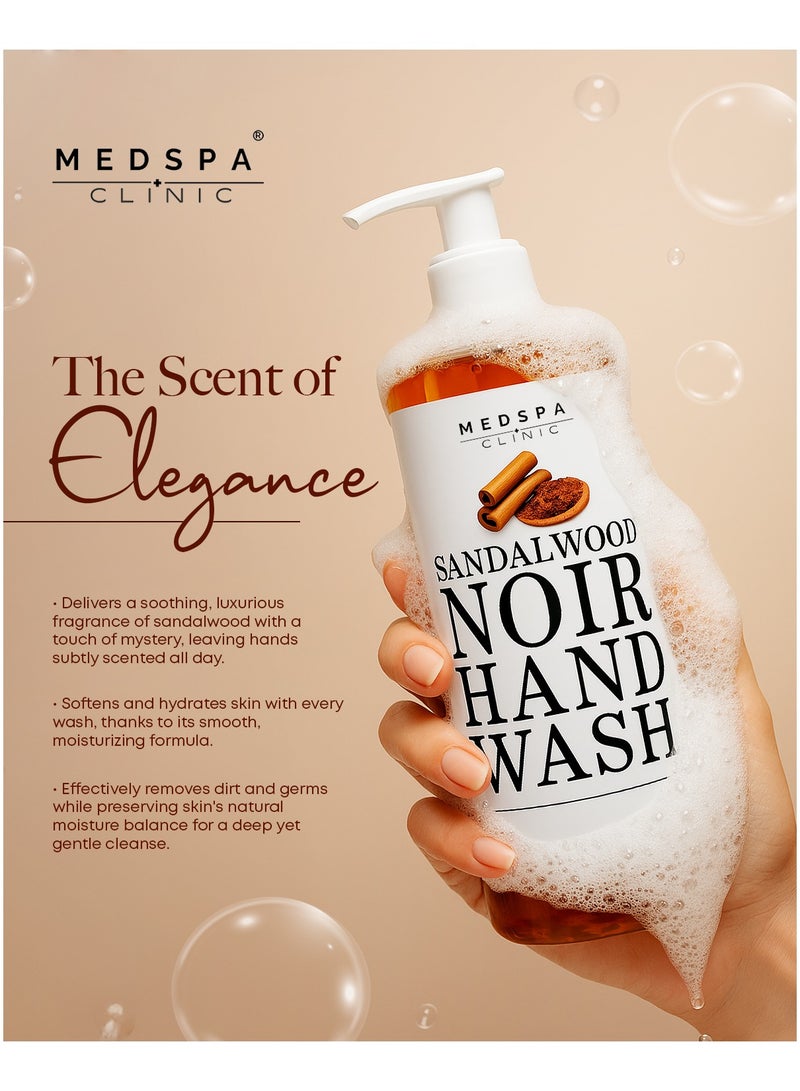 MEDSPACLINIC Sandalwood Noir Hand Wash, Cleansing and Nourishing Formula, 500ml - Image 4
