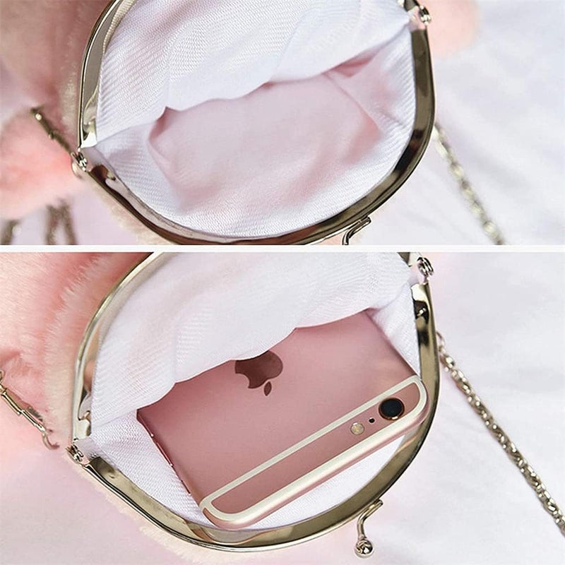 Luckam حقيبة كتف فاخرة للبنات، حقيبة دجاجة لطيفة، محفظة عملة فخمة مع سلسلة، حقيبة صغيرة أنيقة لحمل الهاتف المحمول للبنات - Image 2