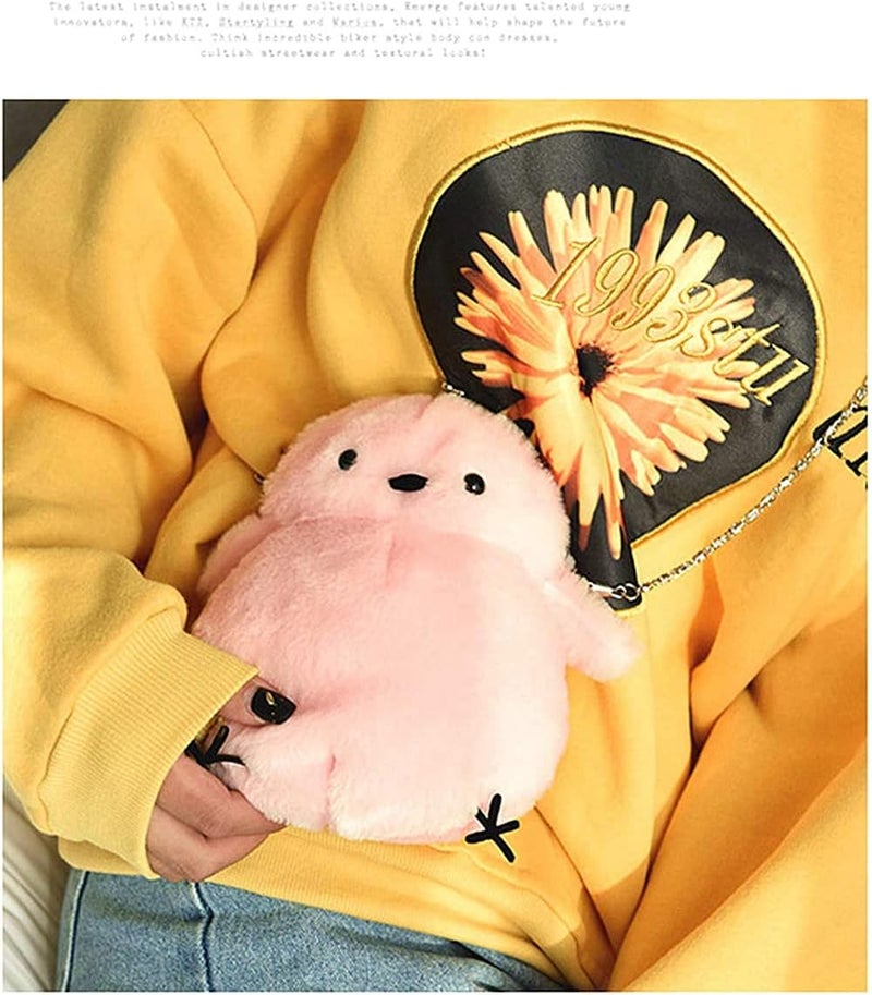 Luckam حقيبة كتف فاخرة للبنات، حقيبة دجاجة لطيفة، محفظة عملة فخمة مع سلسلة، حقيبة صغيرة أنيقة لحمل الهاتف المحمول للبنات - Image 5