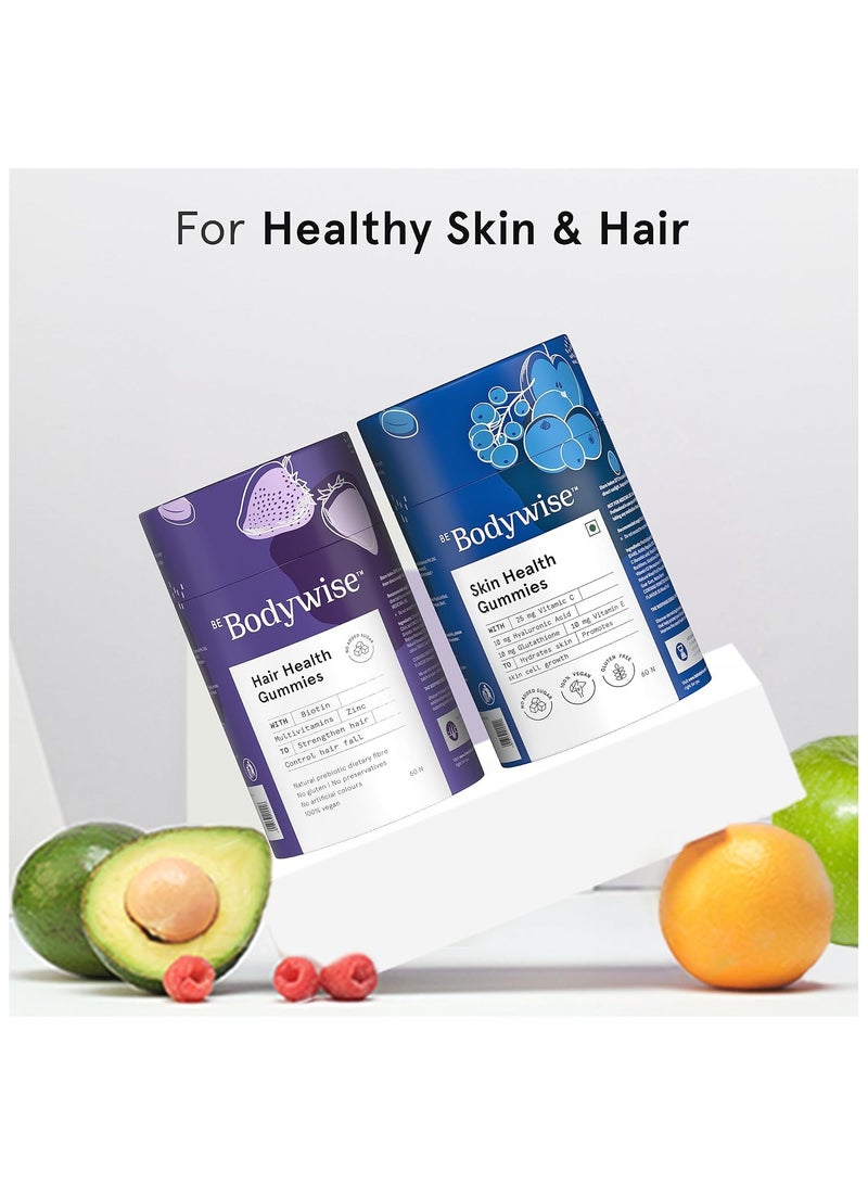 Mosaic Be Bodywise Gummies for Skin and Hair Combo of 120 Gummies Skin Gummies with Hyaluronic Acid, Vitamin C & E, and glutathione Biotin Gummies Biotin Supplements for Stronger Hair  No Added Sugar - Image 4
