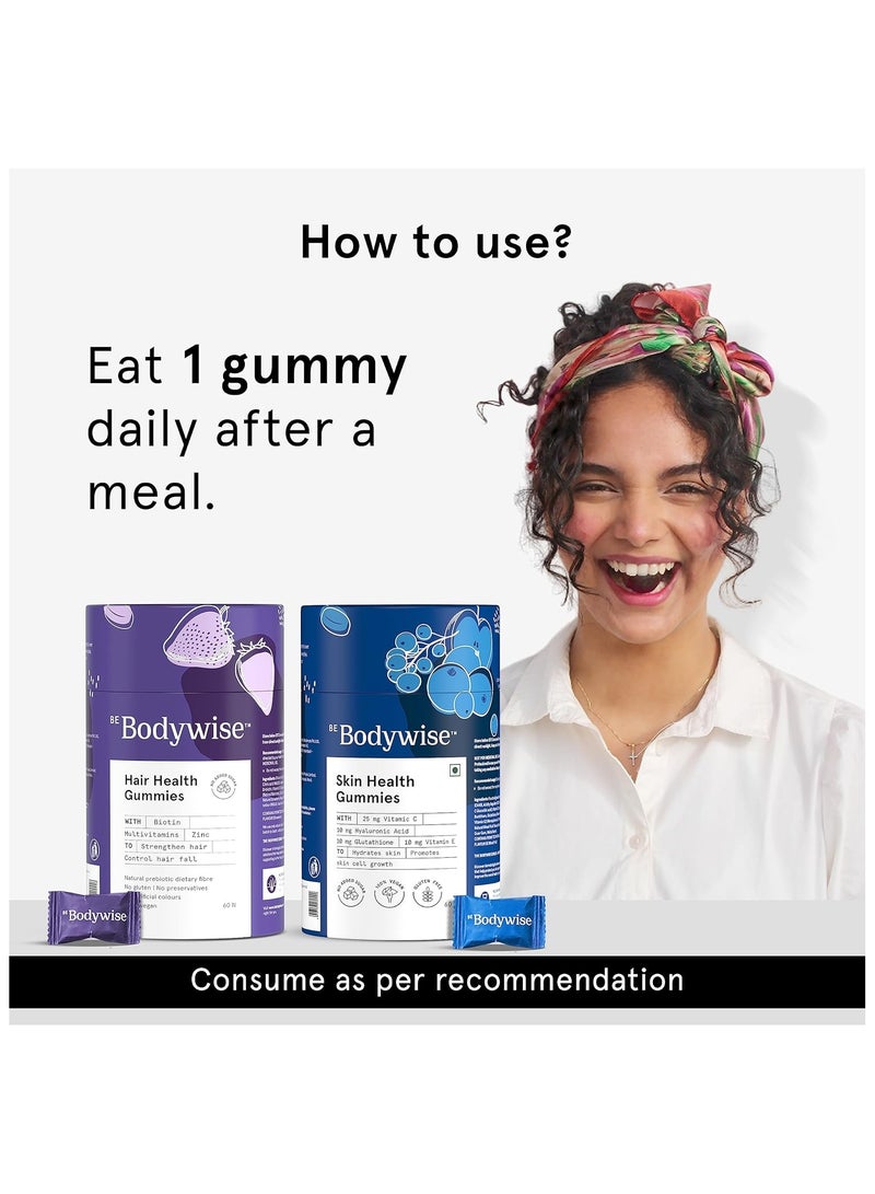 Mosaic Be Bodywise Gummies for Skin and Hair Combo of 120 Gummies Skin Gummies with Hyaluronic Acid, Vitamin C & E, and glutathione Biotin Gummies Biotin Supplements for Stronger Hair  No Added Sugar - Image 5