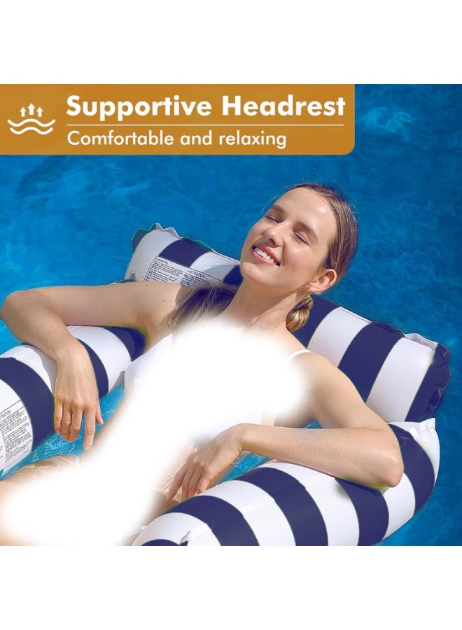 عوامة كرسي هوائية للمسبح للكبار والأطفال – تصميم أرجوحة 4 في 1 – بنمط مخطط – مقعد شبكي مريح – مثالية لحفلات المسبح والصيف - Image 5