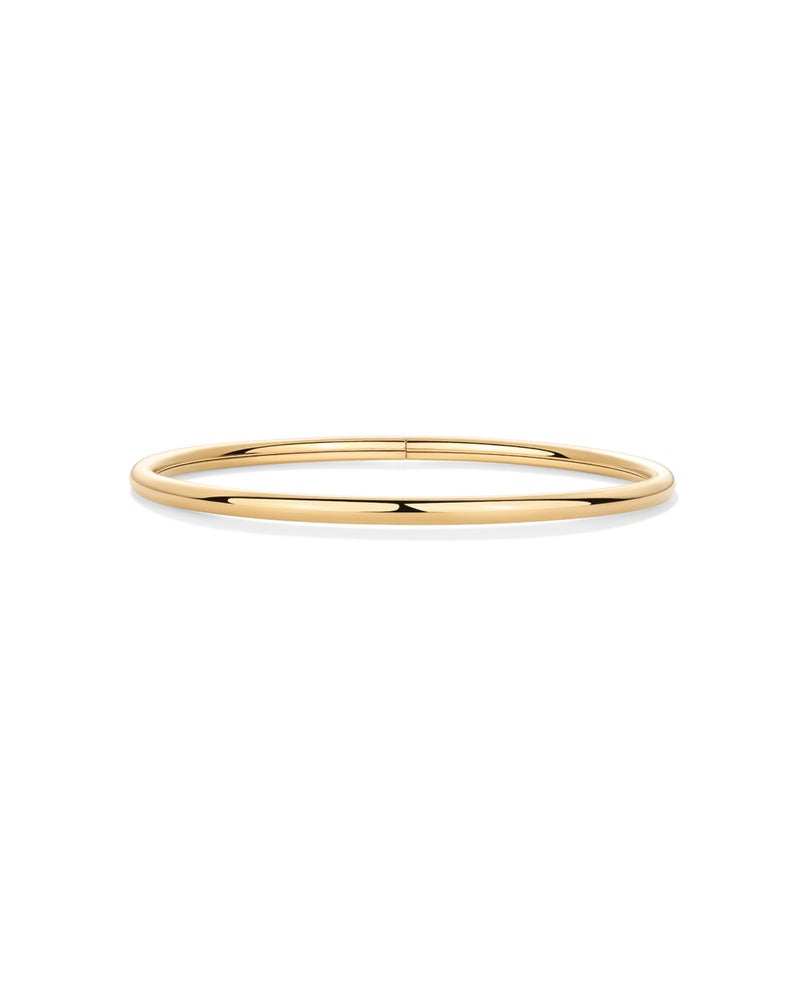 PAVOI 14K Yellow Gold Plated Bangle Bracelet for Women | Classic Lightweight Stacking Stainless Steel Bracelet | Medium/Large Size - Image 1