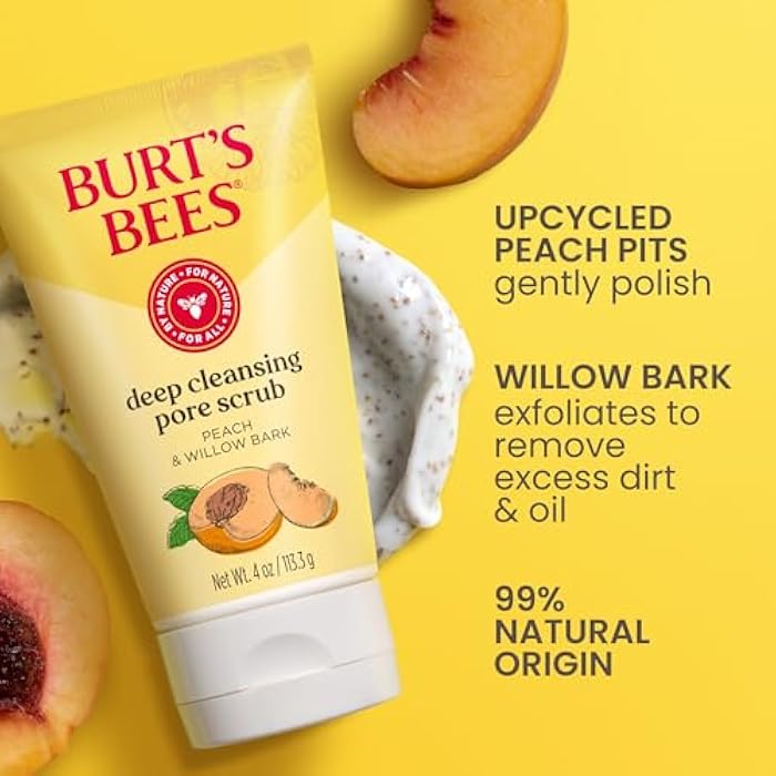 Burt's Bees Deep Cleansing Pore Scrub with Peach and Willow Bark, 4 Ounces, Pack of 3 - Image 4