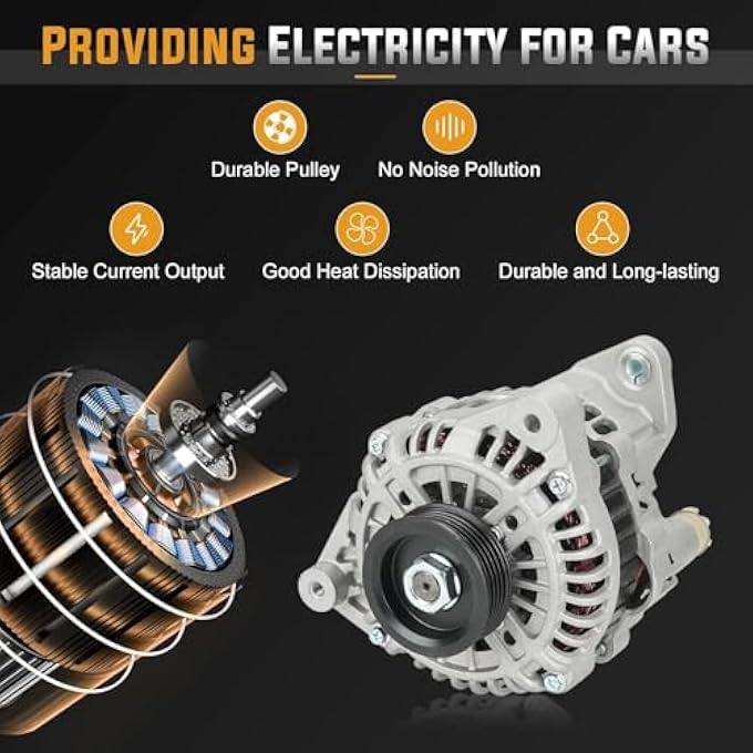 ILONPA New Alternator Replacement Compatible with 1999 2000 2001 2002 Nissan Quest 3.3L Mercury Villager 3.3L Replace AMT0100 A3TA5691 400-48015 113370 - Image 5