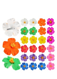 Hawaiian Flower Hair Clips, Artificial Tropical Flower Hair Clip for Seaside Holiday, Bridal Hair Accessories, 9 Colors Hawaiian Hibiscus Flower Orchid Hairpin for Women and Girls(27 Pcs)