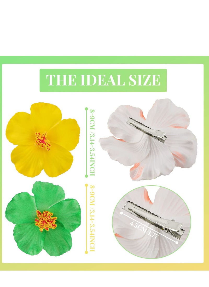 SYOSI - Hawaiian Flower Hair Clips, Artificial Tropical Flower Hair Clip for Seaside Holiday, Bridal Hair Accessories, 9 Colors Hawaiian Hibiscus Flower Orchid Hairpin for Women and Girls(27 Pcs) - Image 1