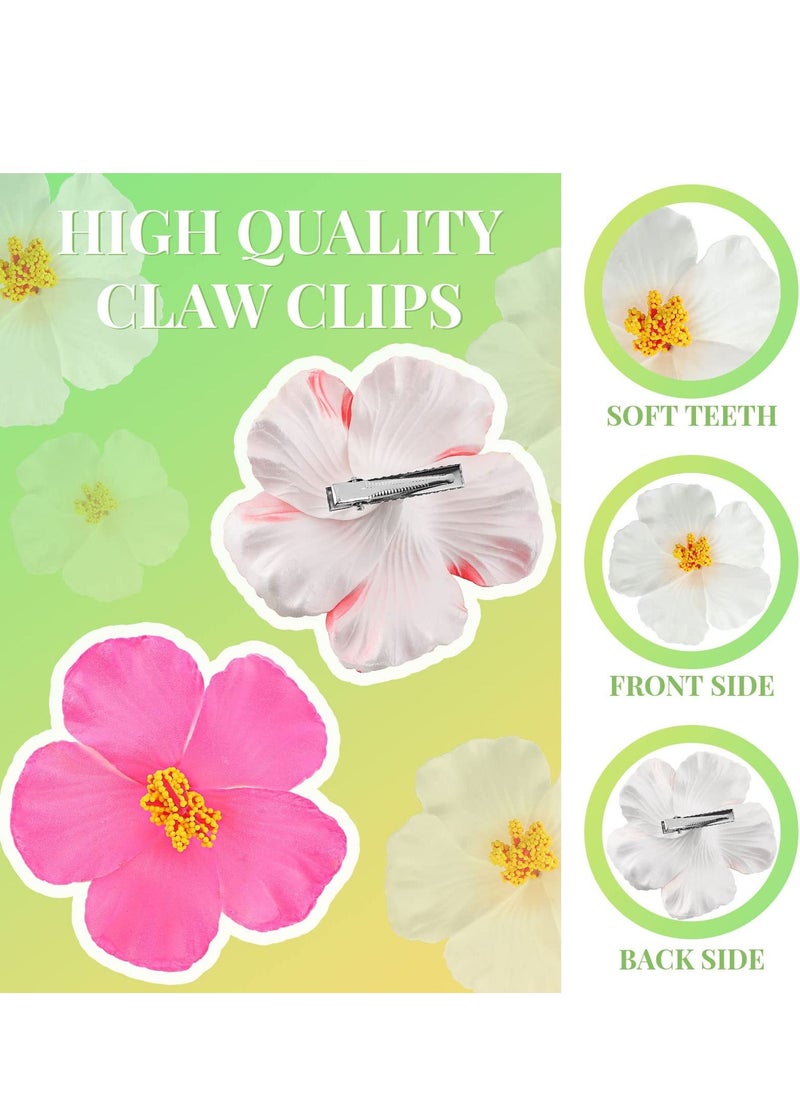 SYOSI - Hawaiian Flower Hair Clips, Artificial Tropical Flower Hair Clip for Seaside Holiday, Bridal Hair Accessories, 9 Colors Hawaiian Hibiscus Flower Orchid Hairpin for Women and Girls(27 Pcs) - Image 1