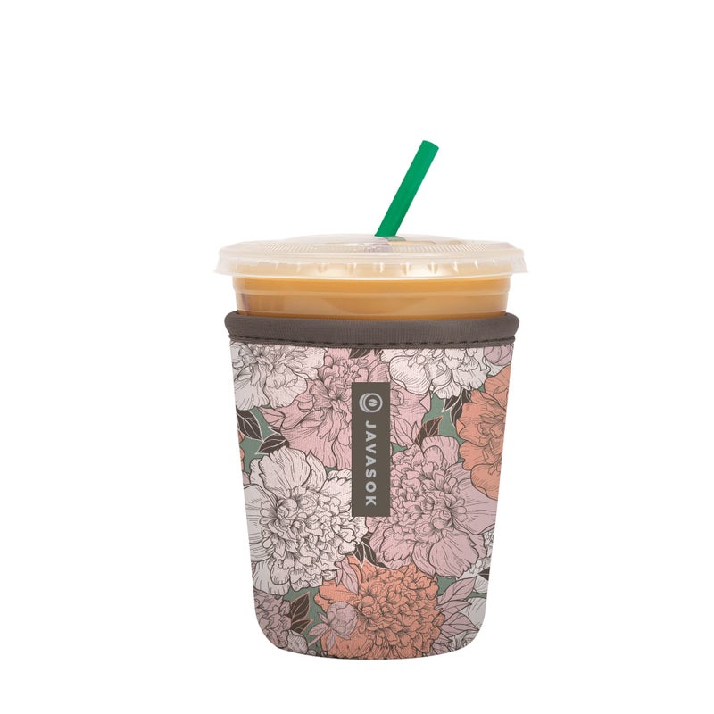 Sok It Sok It JavaSok Iced Coffee  Cold Soda Insulated Neoprene Cup Sleeve Carnations Small 1620oz