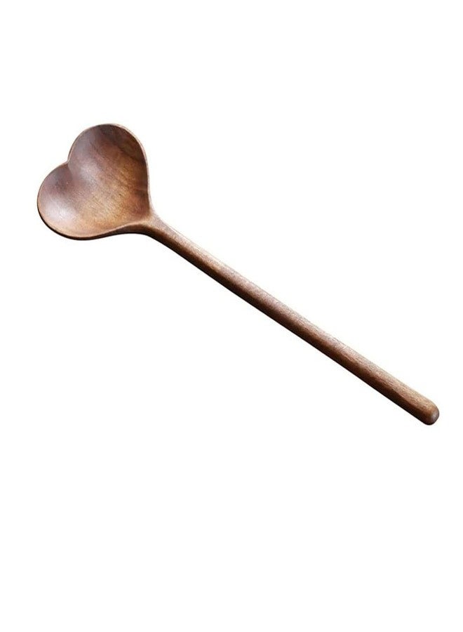 Teensery 1 Pack Wooden Heart Shaped Spoon Long Handle Wood Kitchen Utensils for Cooking Mixing - Image 5