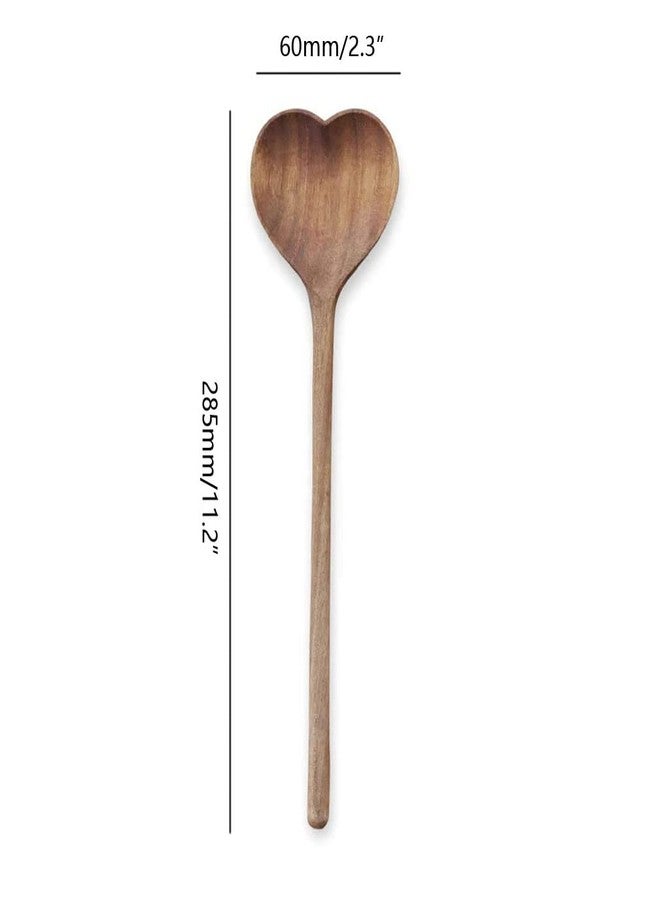 Teensery 1 Pack Wooden Heart Shaped Spoon Long Handle Wood Kitchen Utensils for Cooking Mixing - Image 4
