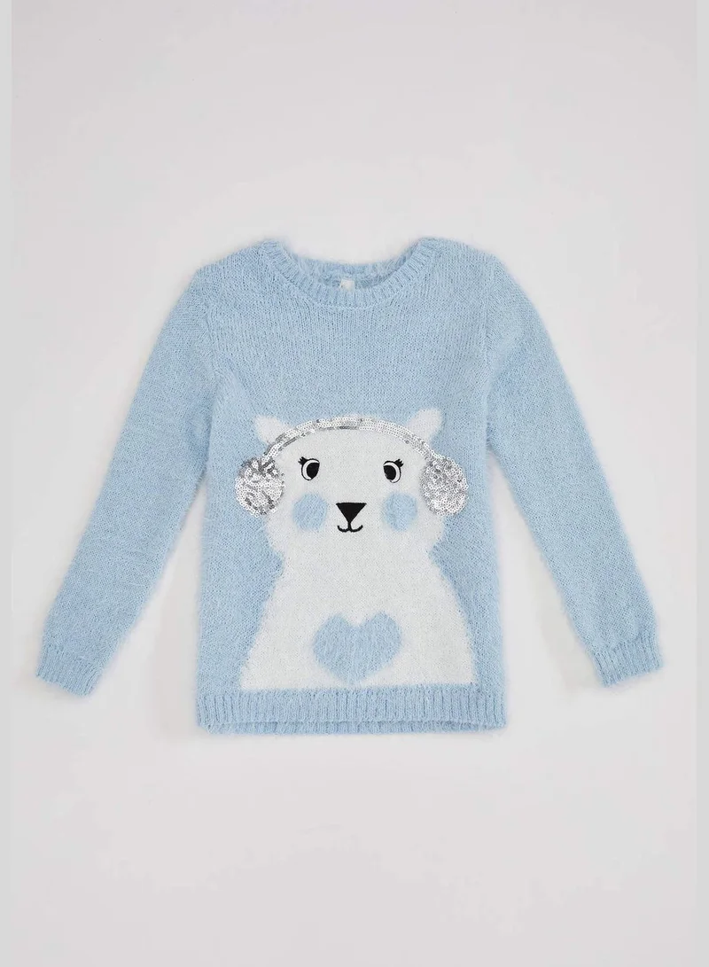 DeFacto Girl Tricot Regular Fit Crew Neck Clean Pullover