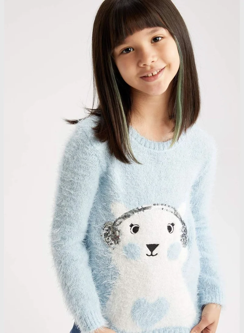 DeFacto Girl Tricot Regular Fit Crew Neck Clean Pullover