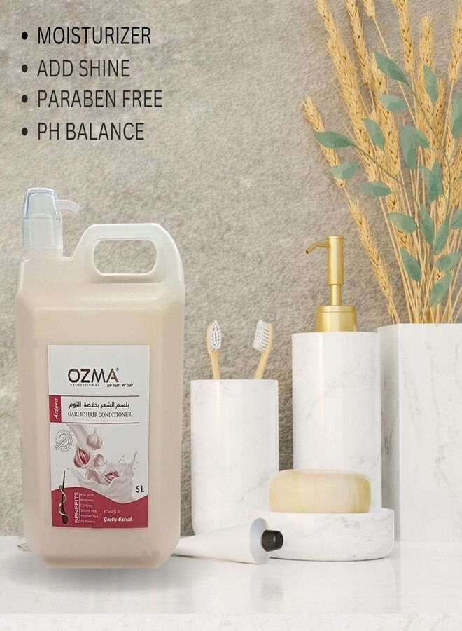 Ozma Professional بلسم أوزما المرطب للشعر. تركيبة مطورة. منشط- لكل أنواع الشعر. بخلاصة الثوم 5 ليتر - Image 3
