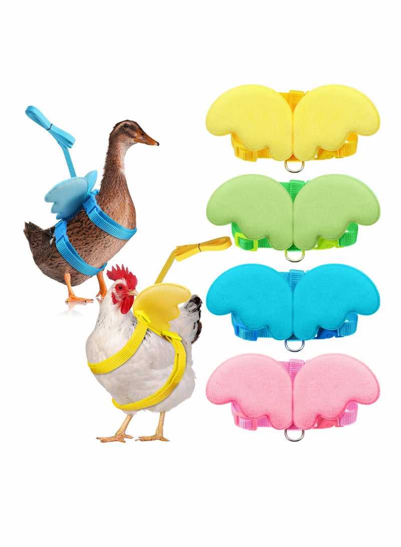 SOLARAE 4 Pcs Adjustable Pet Duck Harness and Leash Set - Comfortable Outdoor Walking Gear for Chickens, Geese, and Hens - Size S, Professional Design for Easy Use - Image 5