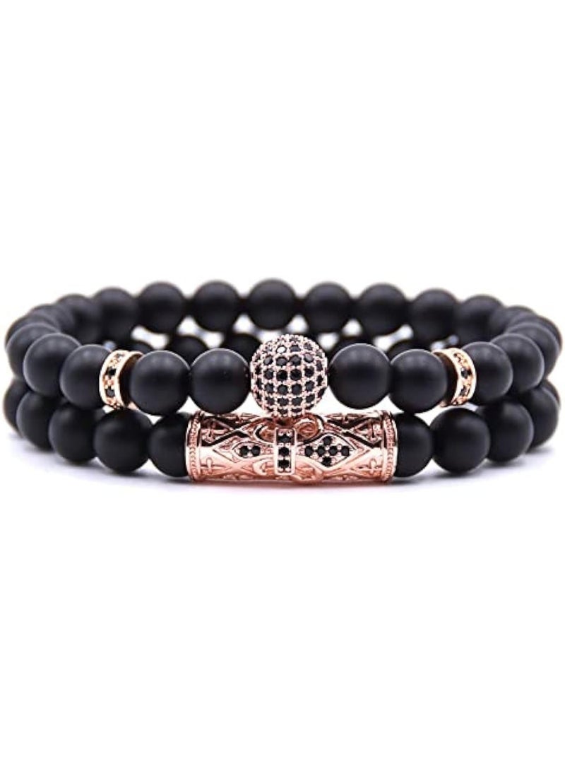 Cool Baby 2-Piece Onyx Beaded Bracelet Set