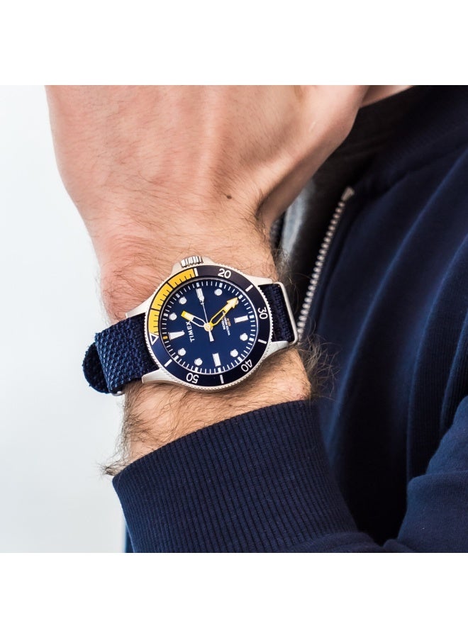 TIMEX MILITARY ALLIED TW2T30400  BLUE FABRIC STRAP & INDIGLO DIAL MEN'S WATCH - Image 4