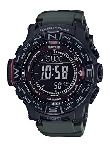 Casio PRW3500 Series | Pro Trek | Black/Black | 100M WR | Compass | Alt/Baro-Thermo | Tough Solar Power | Atomic Timekeeping | 1-100 SEC Stopwatch | Countdown Timer | World Time - Image 5