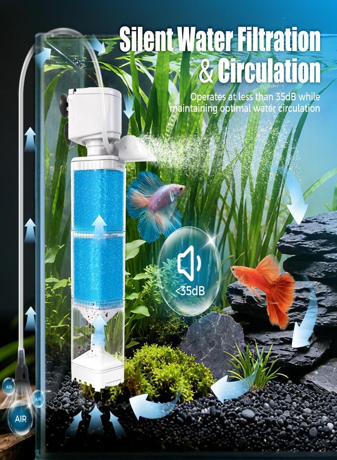 Vehipa Aquarium Filter for 40-70 Gallons Tank, 225GPH Fish Tank Filters with Oxygenation, Wavemaker & Impurity Isolation, Multi-Functional Circulation System - Image 3