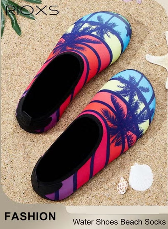 RIOXS Water Shoes Beach Socks For Women Barefoot Aqua Socks Quick-Dry Non-Slip Swim Shoes For Beach Swimming Pool Water Park  - Image 2