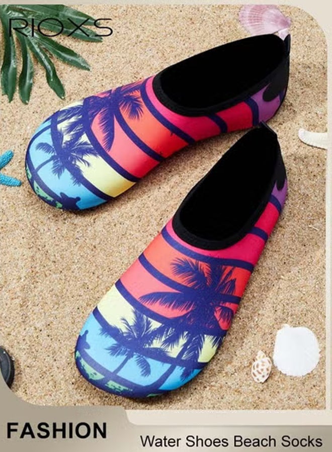 RIOXS Water Shoes Beach Socks For Women Barefoot Aqua Socks Quick-Dry Non-Slip Swim Shoes For Beach Swimming Pool Water Park  - Image 4
