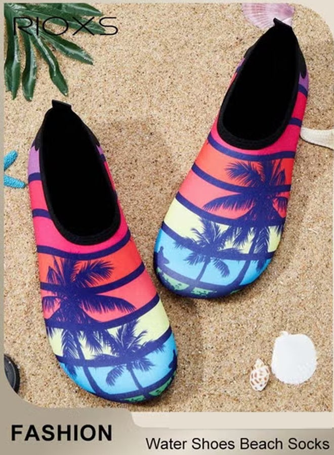 RIOXS Water Shoes Beach Socks For Women Barefoot Aqua Socks Quick-Dry Non-Slip Swim Shoes For Beach Swimming Pool Water Park  - Image 1