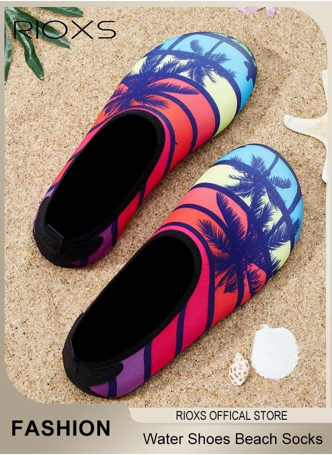 RIOXS Water Shoes Beach Socks For Women Barefoot Aqua Socks Quick-Dry Non-Slip Swim Shoes For Beach Swimming Pool Water Park  - Image 2