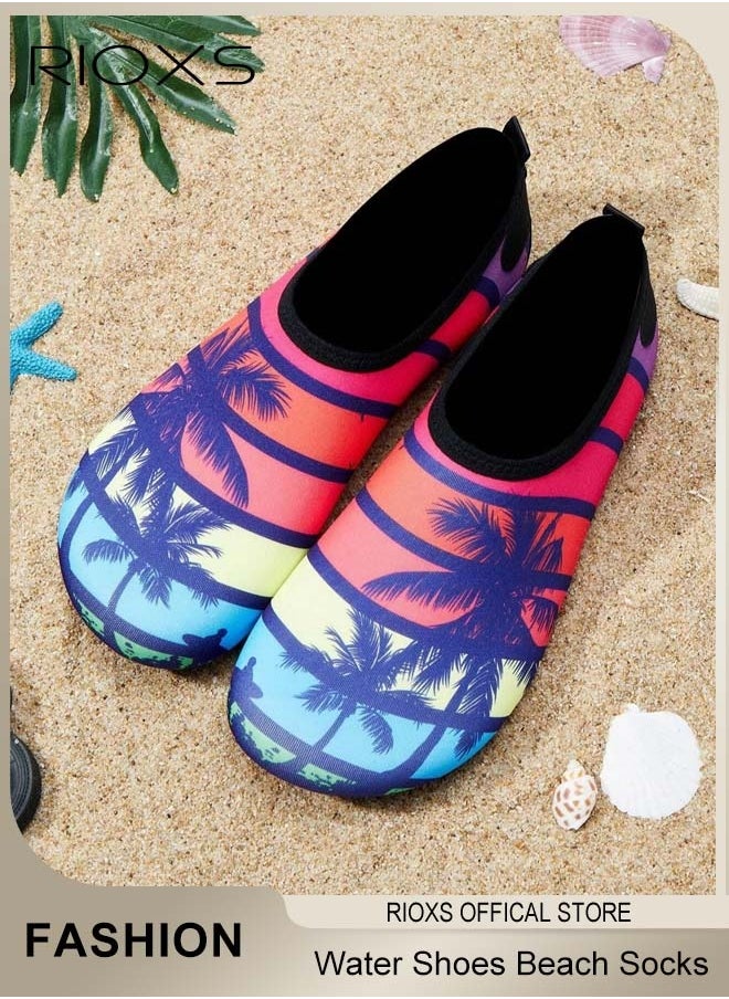 RIOXS Water Shoes Beach Socks For Women Barefoot Aqua Socks Quick-Dry Non-Slip Swim Shoes For Beach Swimming Pool Water Park  - Image 3