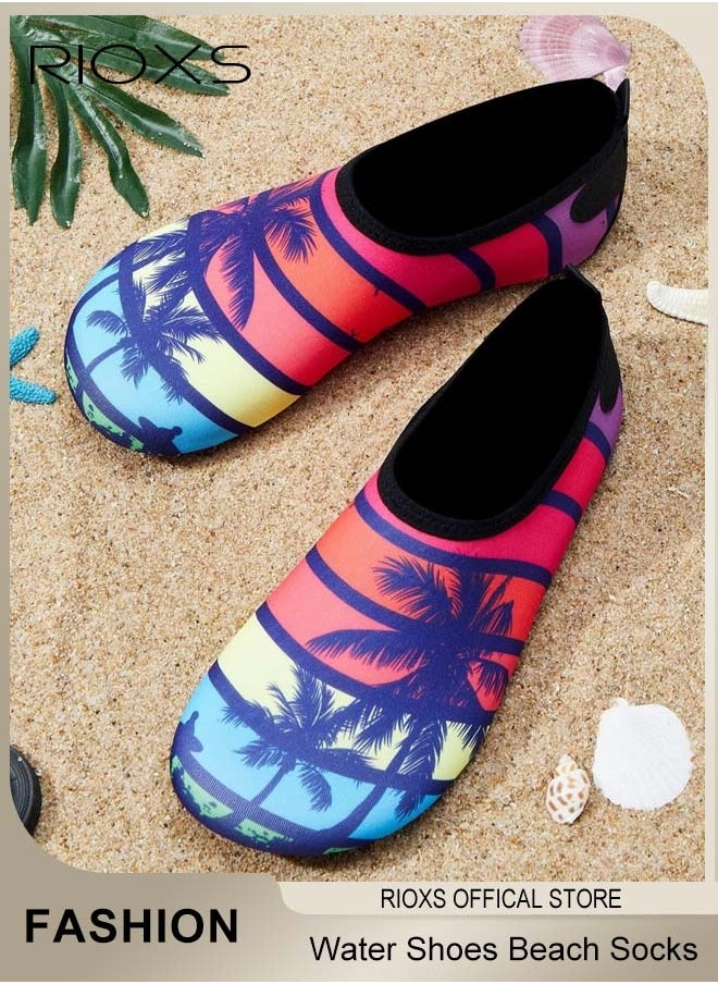RIOXS Water Shoes Beach Socks For Women Barefoot Aqua Socks Quick-Dry Non-Slip Swim Shoes For Beach Swimming Pool Water Park  - Image 4