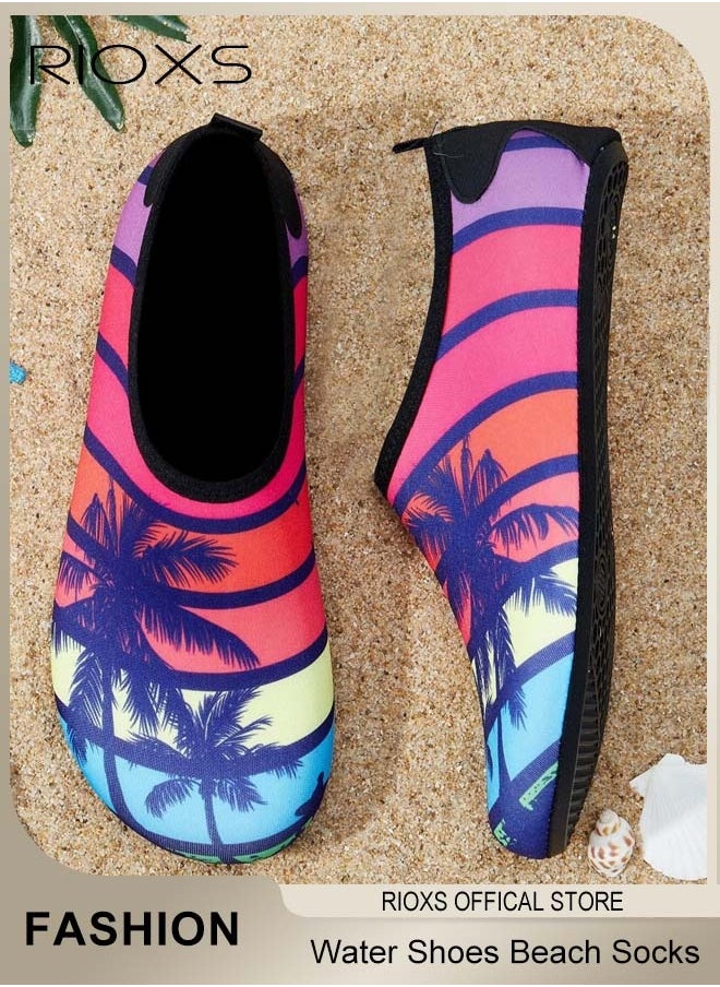RIOXS Water Shoes Beach Socks For Women Barefoot Aqua Socks Quick-Dry Non-Slip Swim Shoes For Beach Swimming Pool Water Park  - Image 5