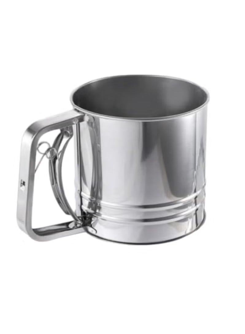 منخل دقيق ستانلس ستيل بيد واحدة مع مقبض زناد عملي - Image 1