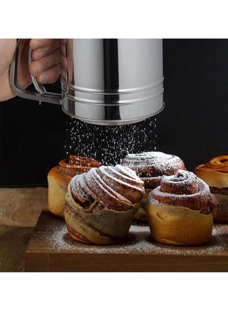 منخل دقيق ستانلس ستيل بيد واحدة مع مقبض زناد عملي - Image 4