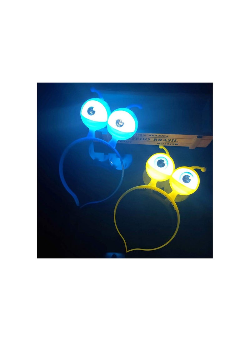 GGOOT Flashing Headband with Big Eyes Glowing Alien Headbands Led Headband Christmas Party Decorations for Children Concert Birthday Dancing Supplies 4pcs - Image 3